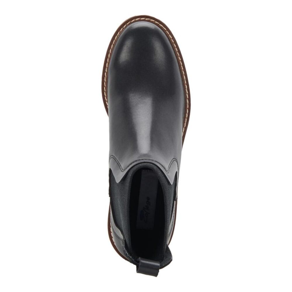 AQUA COLLEGE Womens Black Waterproof Demi Round Toe Wedge Leather Chelsea 10 M - Picture 3 of 4